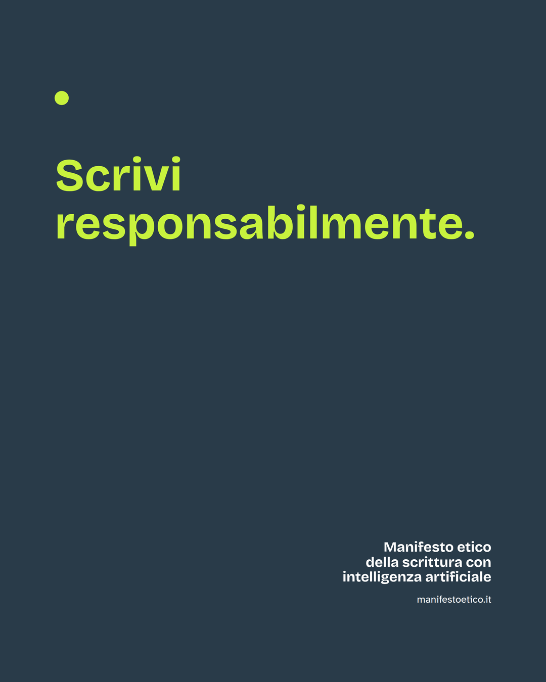 Soggetto social con la frase Scrivi responsabilmente.