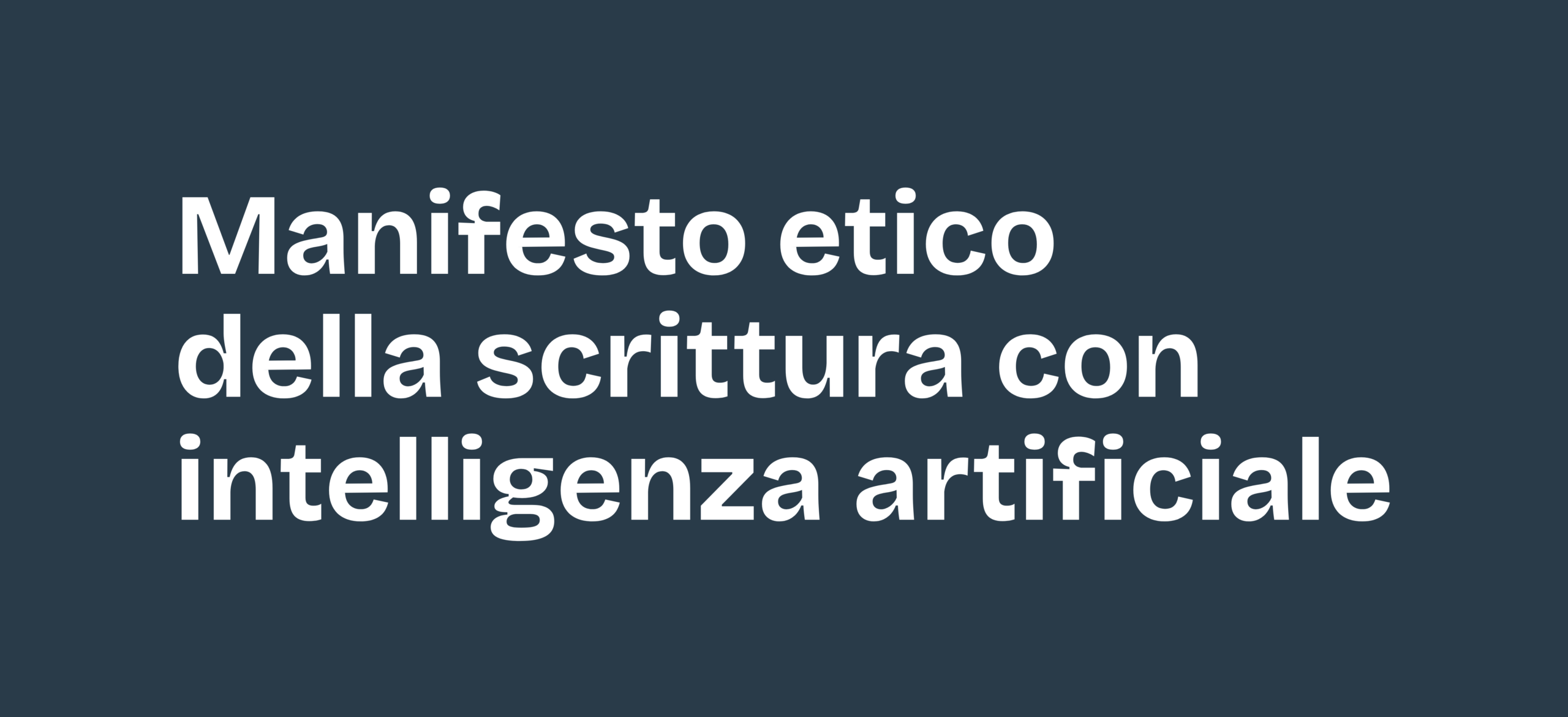 Logo del Manifesto etico bianco su fondo blu ardesia