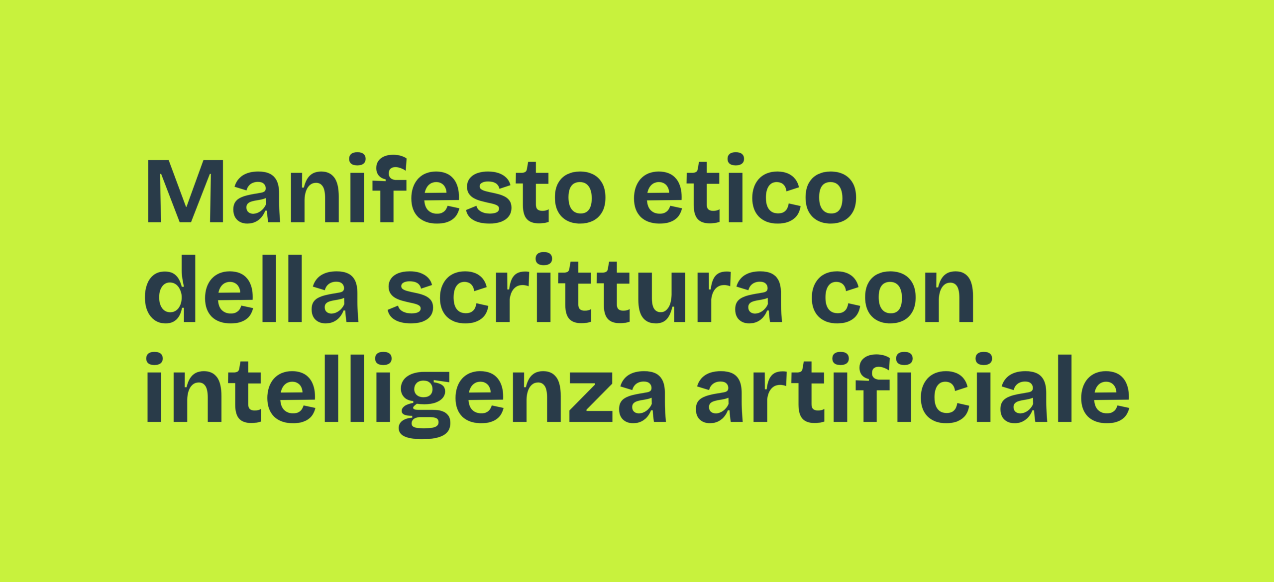 Logo del Manifesto etico su fondo lime
